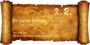 Krista Rózsa névjegykártya